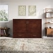 AFI Raleigh Modern Queen Solid Wood Murphy Bed Chest with Mattress in Walnut