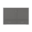 AFI Raleigh Modern Queen Solid Wood Murphy Bed Chest with Mattress in Gray