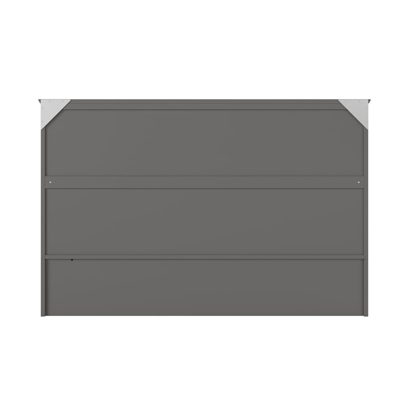 AFI Raleigh Modern Queen Solid Wood Murphy Bed Chest with Mattress in Gray
