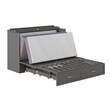 AFI Raleigh Modern Queen Solid Wood Murphy Bed Chest with Mattress in Gray