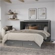 AFI Raleigh Modern Queen Solid Wood Murphy Bed Chest with Mattress in Gray