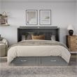 AFI Raleigh Modern Queen Solid Wood Murphy Bed Chest with Mattress in Gray