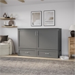 AFI Raleigh Modern Queen Solid Wood Murphy Bed Chest with Mattress in Gray