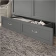 AFI Raleigh Modern Queen Solid Wood Murphy Bed Chest with Mattress in Gray