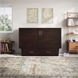 AFI Chelsea Queen Solid Wood Murphy Bed Chest with Mattress in Espresso