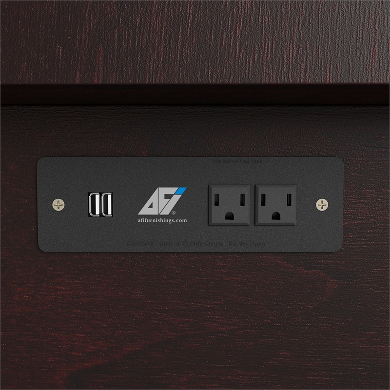 AFI Chelsea Queen Solid Wood Murphy Bed Chest with Mattress in Espresso