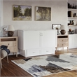 AFI Chelsea Queen Solid Wood Murphy Bed Chest with Mattress in White