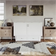 AFI Chelsea Queen Solid Wood Murphy Bed Chest with Mattress in White