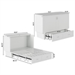 AFI Chelsea Queen Solid Wood Murphy Bed Chest with Mattress in White