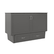AFI Chelsea Queen Solid Wood Murphy Bed Chest with Mattress in Gray
