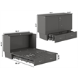 AFI Chelsea Queen Solid Wood Murphy Bed Chest with Mattress in Gray