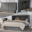 AFI Chelsea Queen Solid Wood Murphy Bed Chest with Mattress in Gray