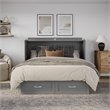 AFI Chelsea Queen Solid Wood Murphy Bed Chest with Mattress in Gray
