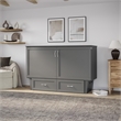 AFI Chelsea Queen Solid Wood Murphy Bed Chest with Mattress in Gray
