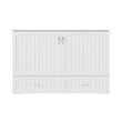 AFI Aspen Queen Solid Wood Murphy Bed Chest with Mattress in White