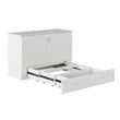 AFI Aspen Queen Solid Wood Murphy Bed Chest with Mattress in White