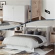 AFI Aspen Queen Solid Wood Murphy Bed Chest with Mattress in White