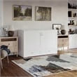 AFI Aspen Queen Solid Wood Murphy Bed Chest with Mattress in White