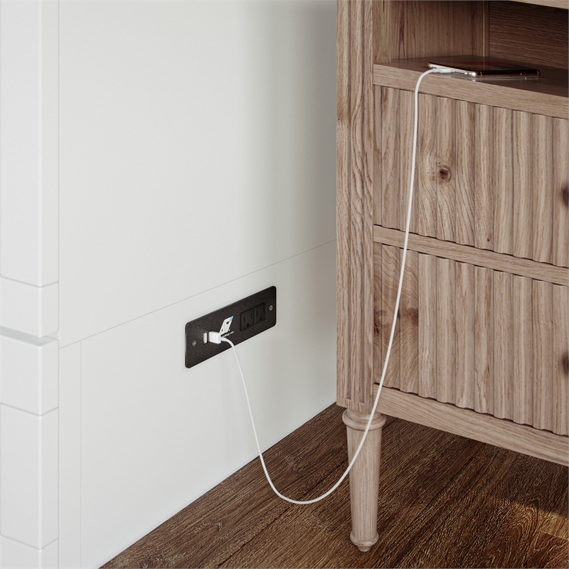 AFI Aspen Queen Solid Wood Murphy Bed Chest with Mattress in White