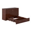 AFI Aspen Queen Solid Wood Murphy Bed Chest with Mattress in Walnut