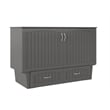AFI Aspen Queen Solid Wood Murphy Bed Chest with Mattress in Gray