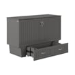 AFI Aspen Queen Solid Wood Murphy Bed Chest with Mattress in Gray