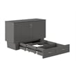 AFI Aspen Queen Solid Wood Murphy Bed Chest with Mattress in Gray