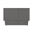 AFI Aspen Queen Solid Wood Murphy Bed Chest with Mattress in Gray