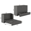 AFI Aspen Queen Solid Wood Murphy Bed Chest with Mattress in Gray
