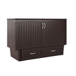 AFI Sydney Queen Solid Wood Murphy Bed Chest with Mattress in Espresso
