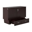 AFI Sydney Queen Solid Wood Murphy Bed Chest with Mattress in Espresso