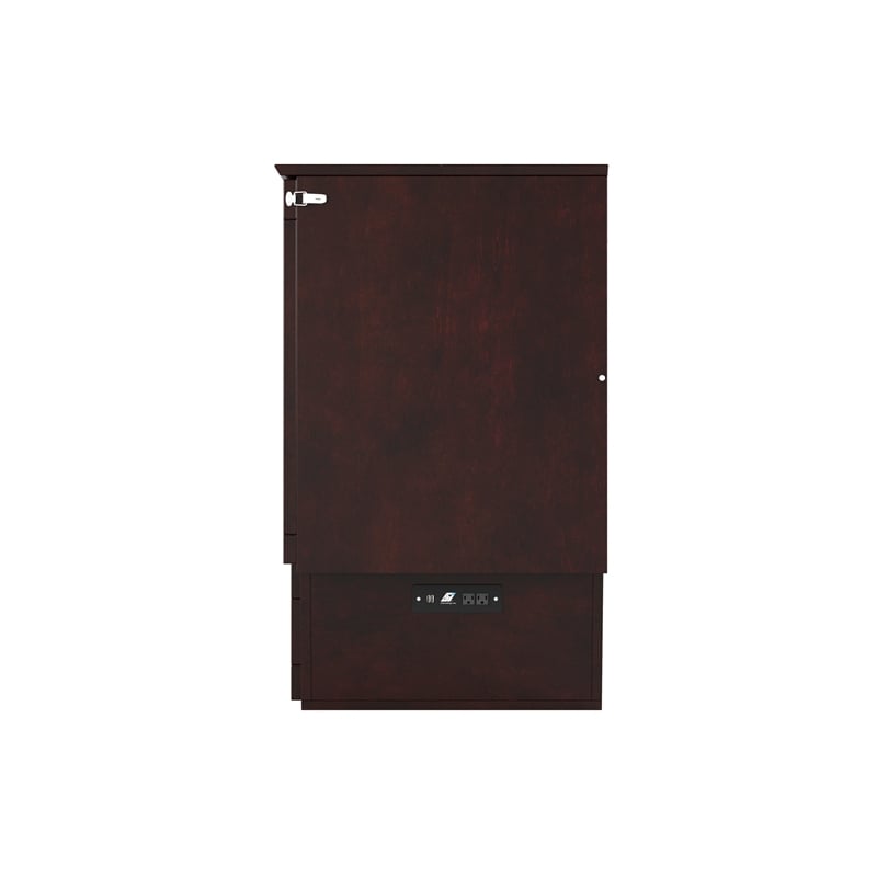 AFI Sydney Queen Solid Wood Murphy Bed Chest with Mattress in Espresso