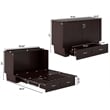 AFI Sydney Queen Solid Wood Murphy Bed Chest with Mattress in Espresso