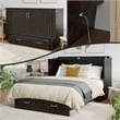 AFI Sydney Queen Solid Wood Murphy Bed Chest with Mattress in Espresso