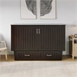 AFI Sydney Queen Solid Wood Murphy Bed Chest with Mattress in Espresso