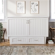 AFI Sydney Queen Solid Wood Murphy Bed Chest with Mattress in White