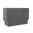 AFI Sydney Queen Solid Wood Murphy Bed Chest with Mattress in Gray