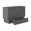 AFI Sydney Queen Solid Wood Murphy Bed Chest with Mattress in Gray