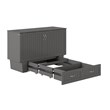 AFI Sydney Queen Solid Wood Murphy Bed Chest with Mattress in Gray