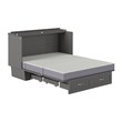AFI Sydney Queen Solid Wood Murphy Bed Chest with Mattress in Gray