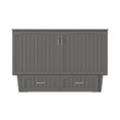 AFI Sydney Queen Solid Wood Murphy Bed Chest with Mattress in Gray
