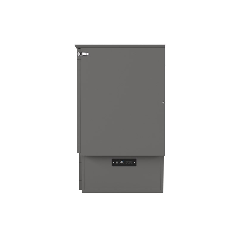 AFI Sydney Queen Solid Wood Murphy Bed Chest with Mattress in Gray