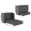 AFI Sydney Queen Solid Wood Murphy Bed Chest with Mattress in Gray