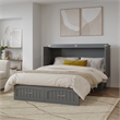 AFI Sydney Queen Solid Wood Murphy Bed Chest with Mattress in Gray