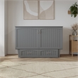 AFI Sydney Queen Solid Wood Murphy Bed Chest with Mattress in Gray