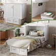 AFI Sydney Twin Solid Wood Murphy Bed Chest with Mattress in White