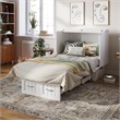 AFI Sydney Twin Solid Wood Murphy Bed Chest with Mattress in White