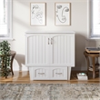 AFI Sydney Twin Solid Wood Murphy Bed Chest with Mattress in White