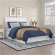 Portland Queen Wood Platform Bed with Footboard & 2 Storage Drawers in White