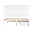 Portland Queen Wood Platform Bed with Footboard & 2 Storage Drawers in White